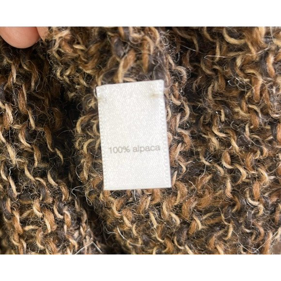 Peruvian Connection Asymmetrical Tunic Sweater 100% Alpaca Brown Size Large - Picture 9 of 10